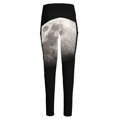 Half Moon Print High-Waisted Pocket Leggings