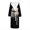 Half Moon Print Hooded Bathrobe