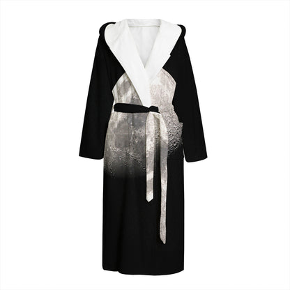 Half Moon Print Hooded Bathrobe