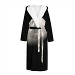 Half Moon Print Hooded Bathrobe