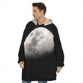 Half Moon Print Hoodie Blanket