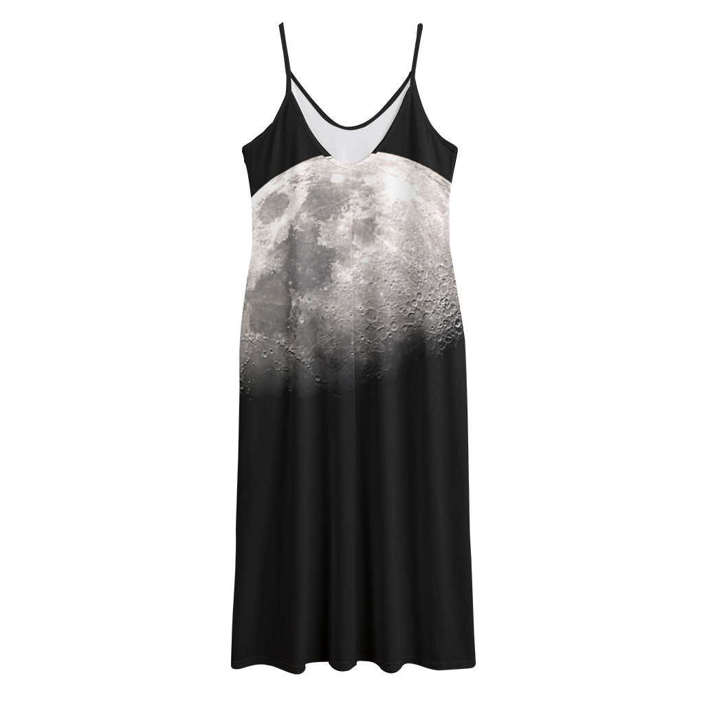 Half Moon Print Jersey Midi Cami Dress