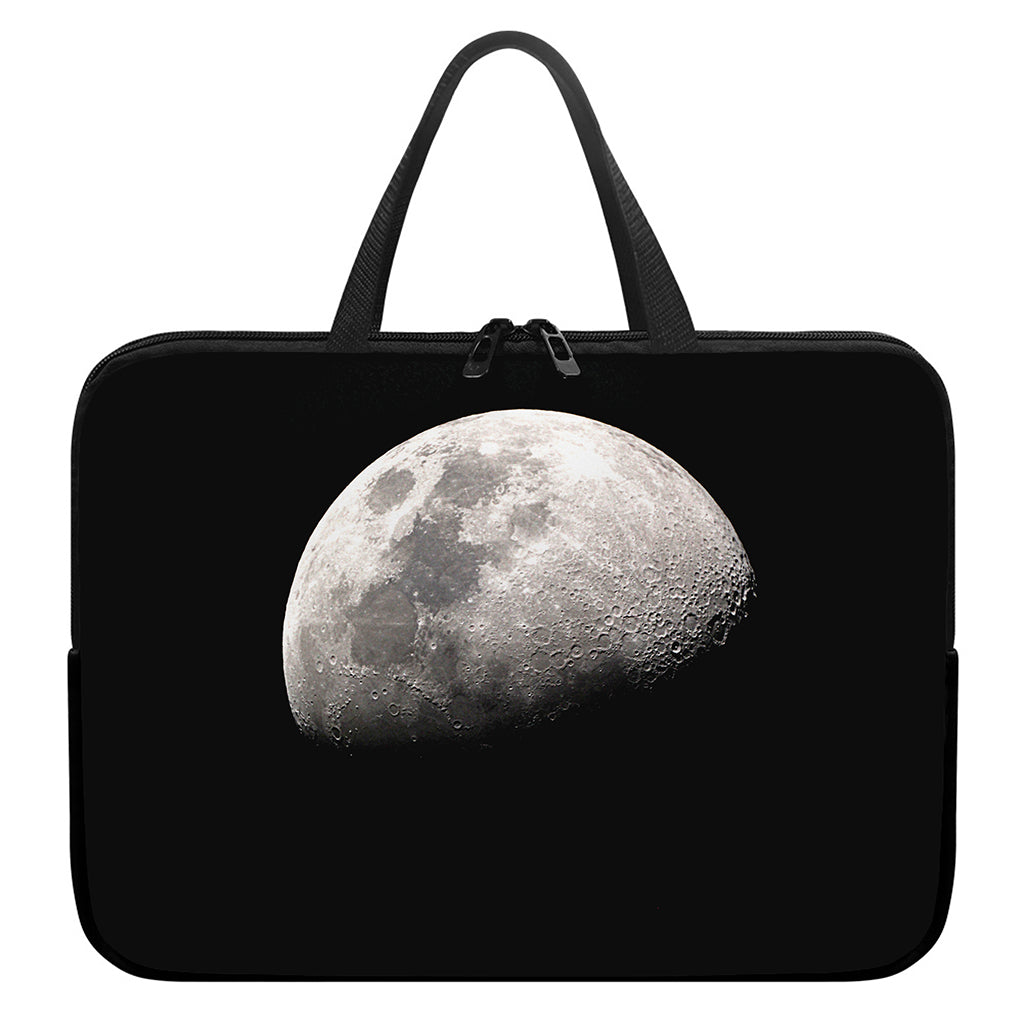 Half Moon Print Laptop Sleeve With Handle