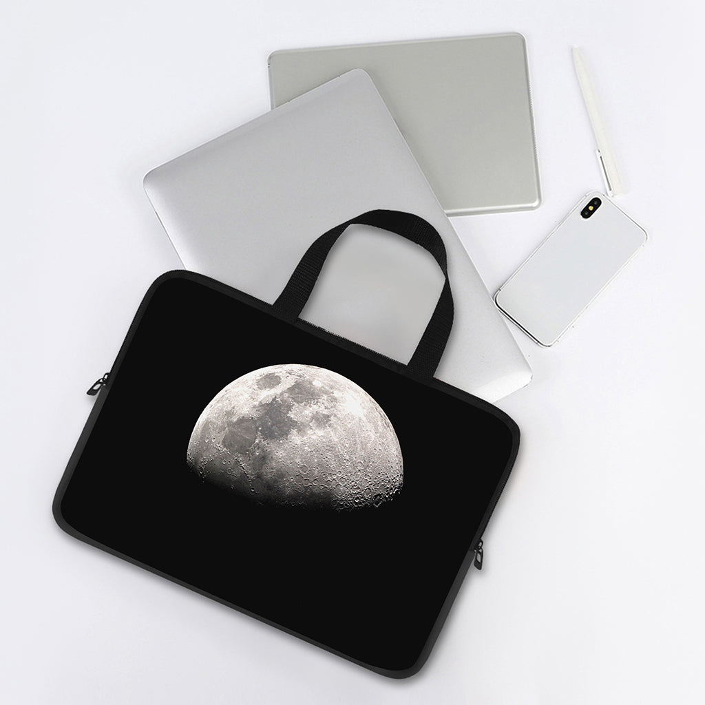 Half Moon Print Laptop Sleeve With Handle