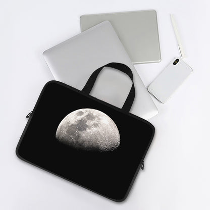 Half Moon Print Laptop Sleeve With Handle
