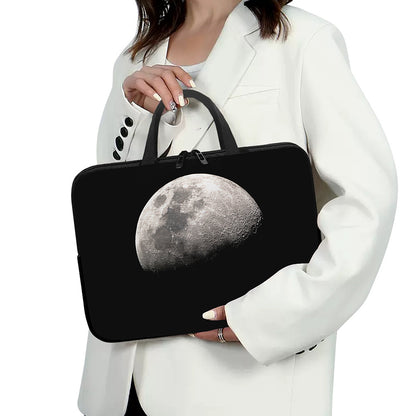 Half Moon Print Laptop Sleeve With Handle