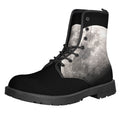 Half Moon Print Lace-Up Boots