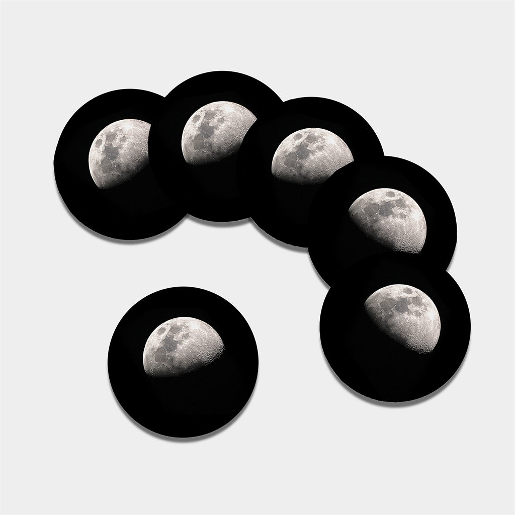 Half Moon Print Leather Coaster Set