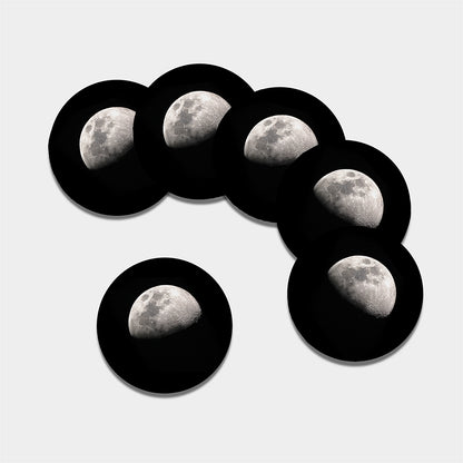 Half Moon Print Leather Coaster Set