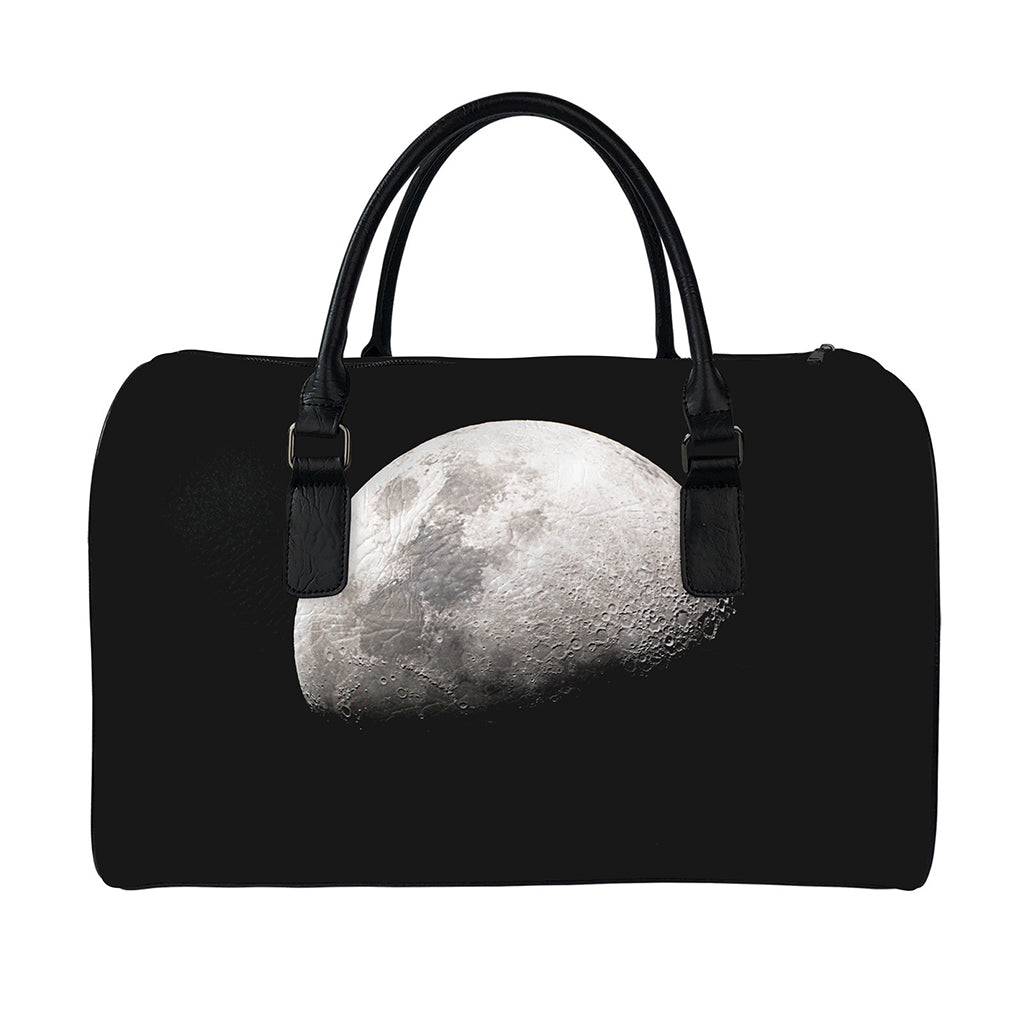 Half Moon Print Leather Duffle Bag