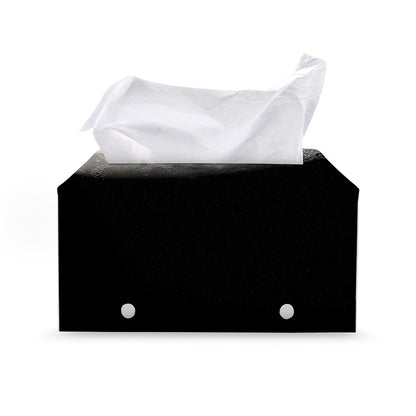 Half Moon Print Leather Tissue Box Cover
