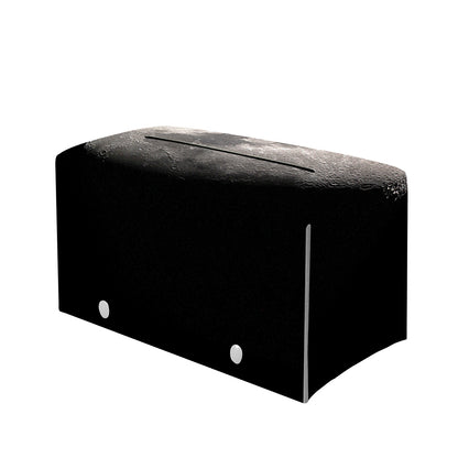 Half Moon Print Leather Tissue Box Cover