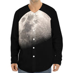 Half Moon Print Long Sleeve Baseball Jersey