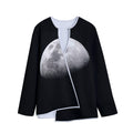 Half Moon Print Long Sleeve Short Coat