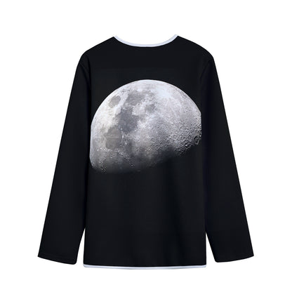 Half Moon Print Long Sleeve Short Coat