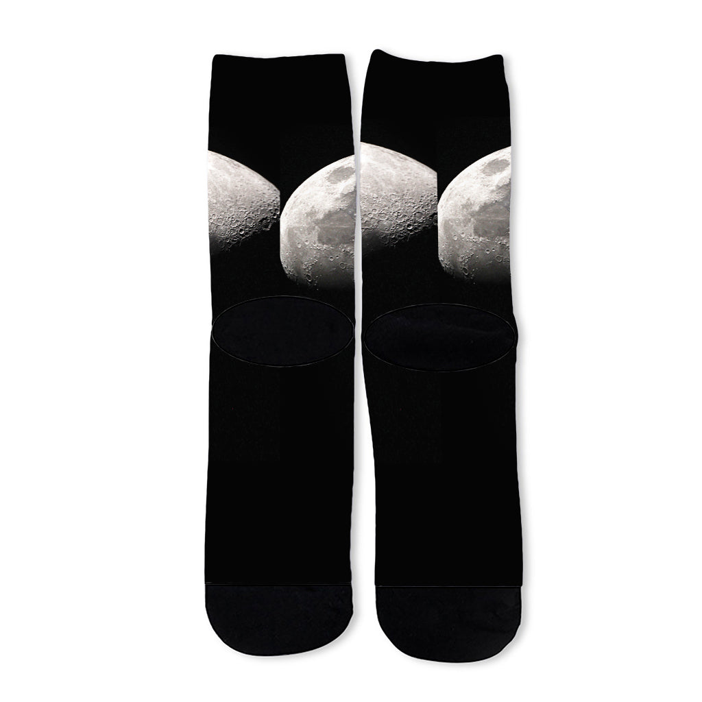 Half Moon Print Long Socks