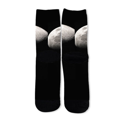 Half Moon Print Long Socks