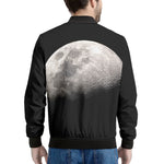 Half Moon Print Men's Bomber Jacket