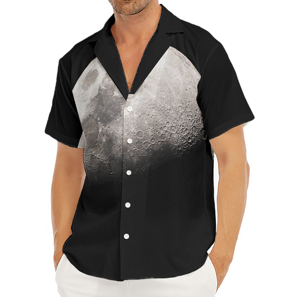 Half Moon Print Men's Deep V-Neck Shirt