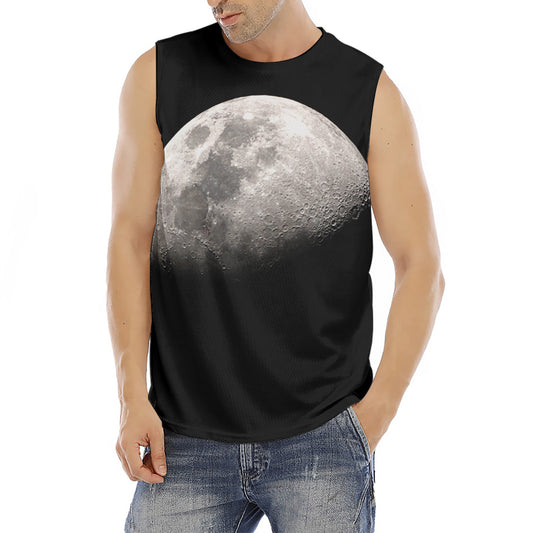 Half Moon Print Men's Fitness Tank Top