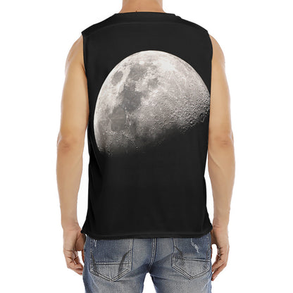 Half Moon Print Men's Fitness Tank Top