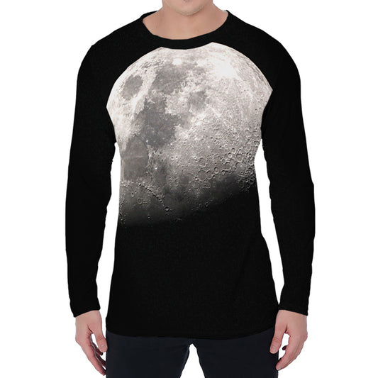 Half Moon Print Men's Long Sleeve T-Shirt