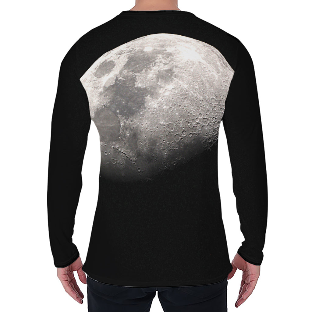Half Moon Print Men's Long Sleeve T-Shirt