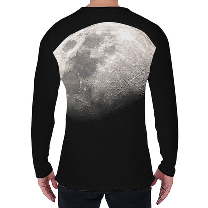 Half Moon Print Men's Long Sleeve T-Shirt
