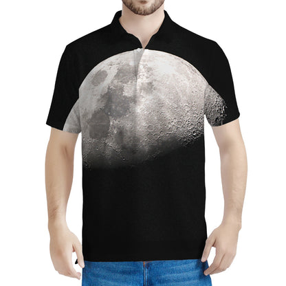 Half Moon Print Men's Polo Shirt