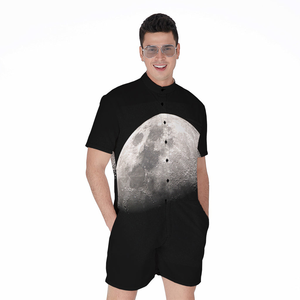 Half Moon Print Men's Rompers