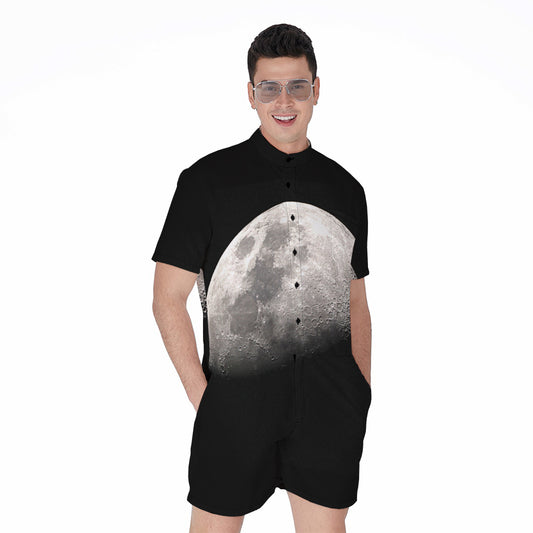 Half Moon Print Men's Rompers
