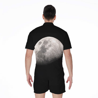 Half Moon Print Men's Rompers