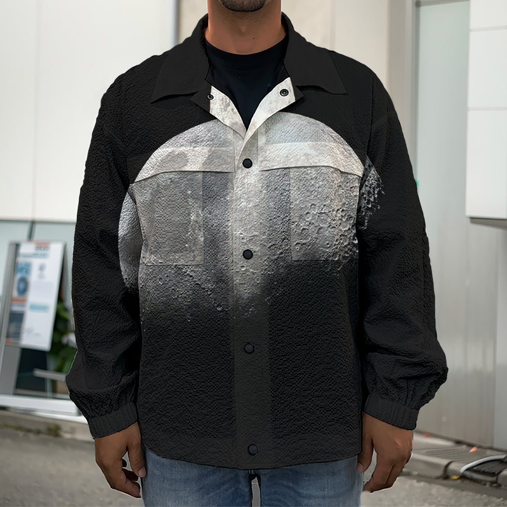 Half Moon Print Men's Shirt Jacket