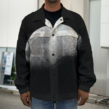 Half Moon Print Men's Shirt Jacket
