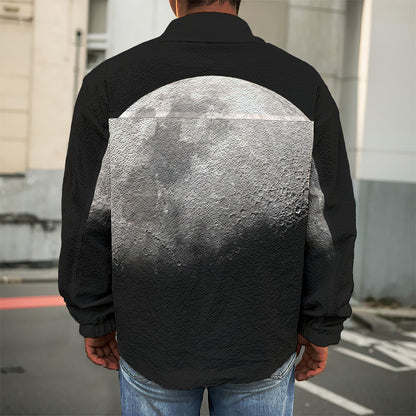 Half Moon Print Men's Shirt Jacket