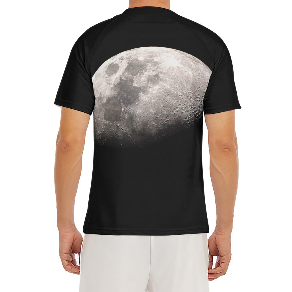 Half Moon Print Men's Short Sleeve Rash Guard