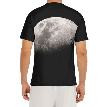 Half Moon Print Men's Short Sleeve Rash Guard