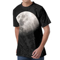 Half Moon Print Men's Velvet T-Shirt