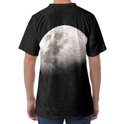 Half Moon Print Men's Velvet T-Shirt