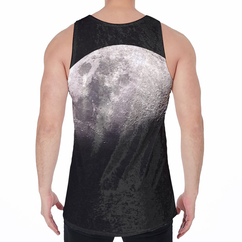 Half Moon Print Men's Velvet Tank Top