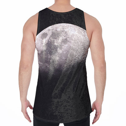 Half Moon Print Men's Velvet Tank Top