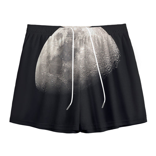 Half Moon Print Mesh Shorts