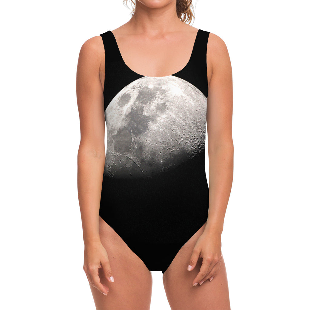 Half Moon Print One Piece Swimsuit