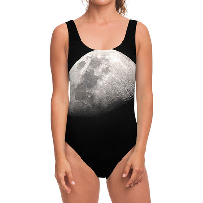 Half Moon Print One Piece Swimsuit