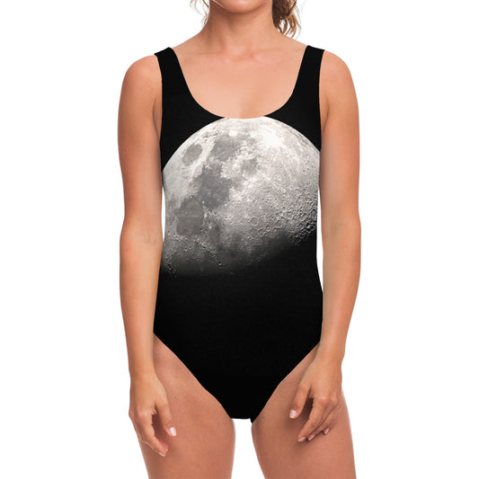 Half Moon Print One Piece Swimsuit