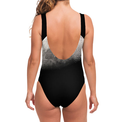 Half Moon Print One Piece Swimsuit