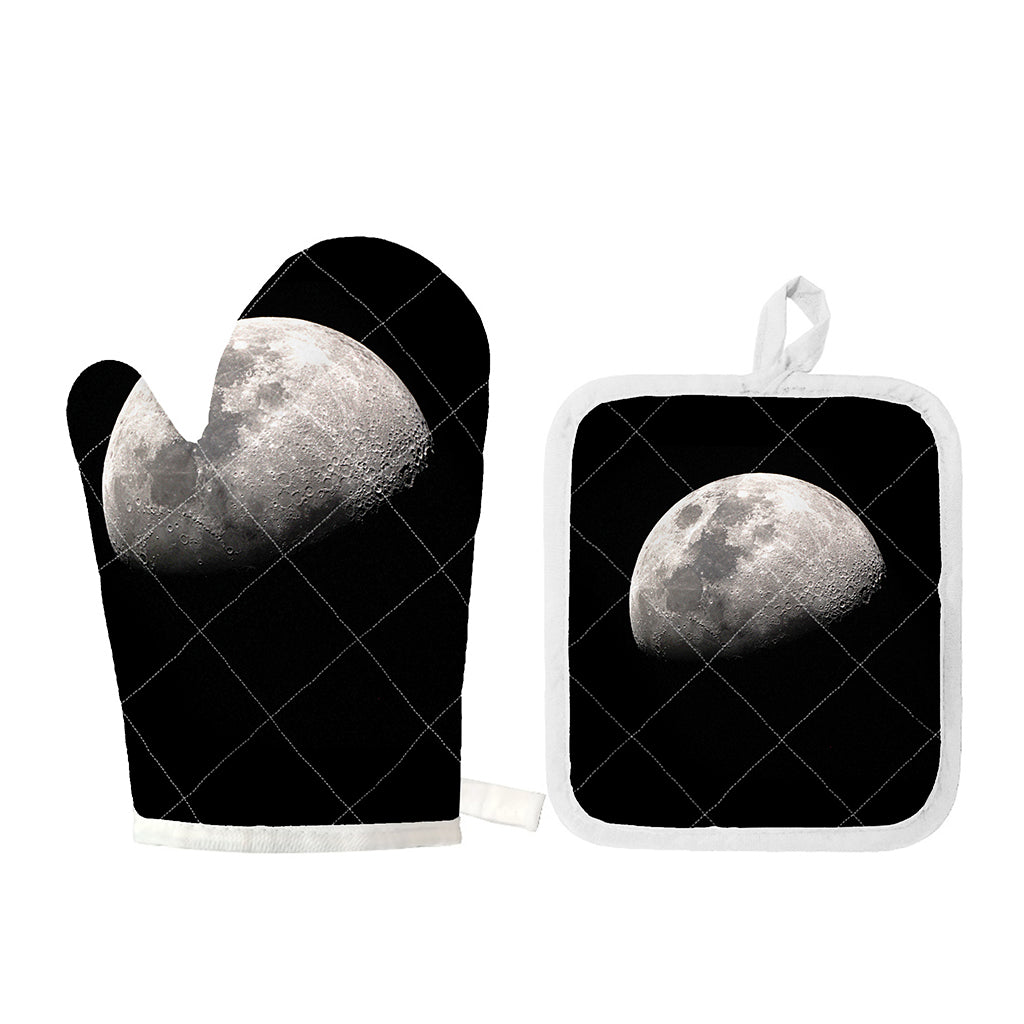 Half Moon Print Oven Mitt And Pot Holder Set