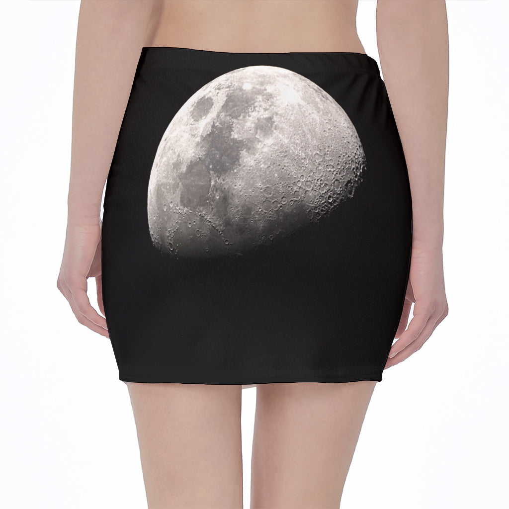 Half Moon Print Pencil Mini Skirt