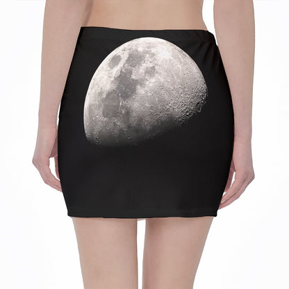 Half Moon Print Pencil Mini Skirt