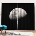 Half Moon Print Pencil Pleat Curtains